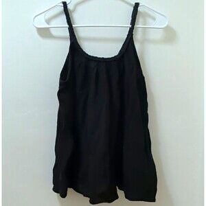 Universal Thread Black Cotton Gauze Braided Strap Scoop Neck Tank Top Small Nwt